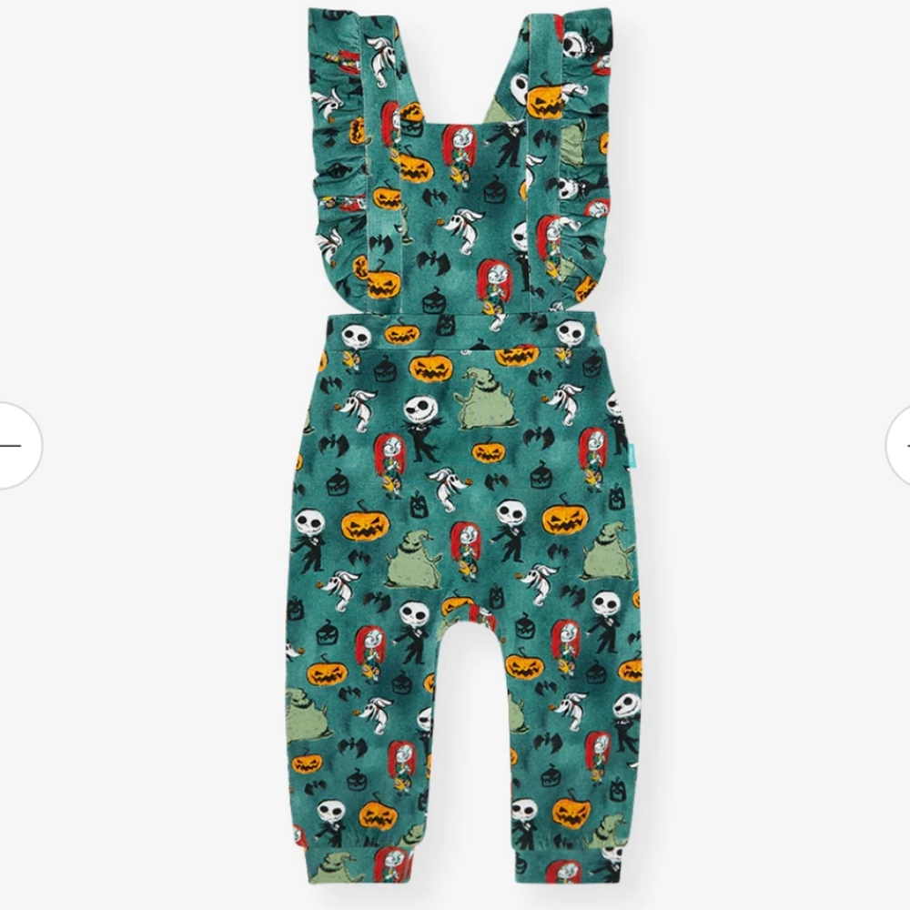 Terry Ruffled Overalls